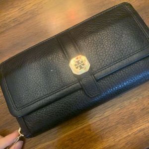 Tory Burch leather bill wallet long zipper